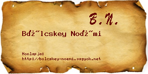 Bölcskey Noémi névjegykártya